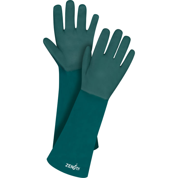 Double Dipped Green PVC Gloves - 18" Length